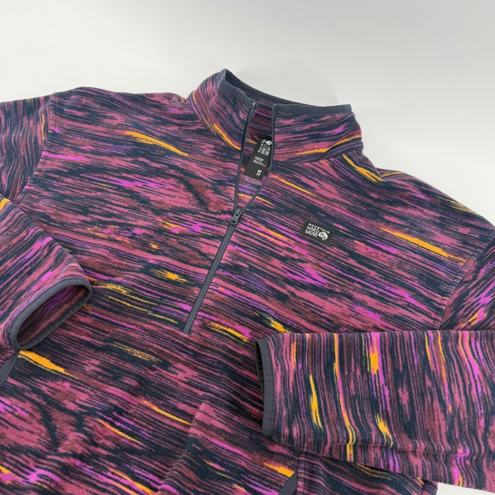Mountain Hardwear Womens Purple Orange Space Dye Fleece Quarter Zip Pullover M